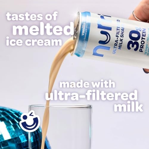 Nurri - 30g Protein Ultra Filtered Milk Shake  Vanilla - Lactose Free, Low Sugar, 150 Calories, 10 Vitamins and Minerals - 11 Fl Oz, 12 Cans thumbnail