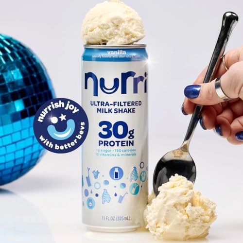 Nurri - 30g Protein Ultra Filtered Milk Shake  Vanilla - Lactose Free, Low Sugar, 150 Calories, 10 Vitamins and Minerals - 11 Fl Oz, 12 Cans thumbnail