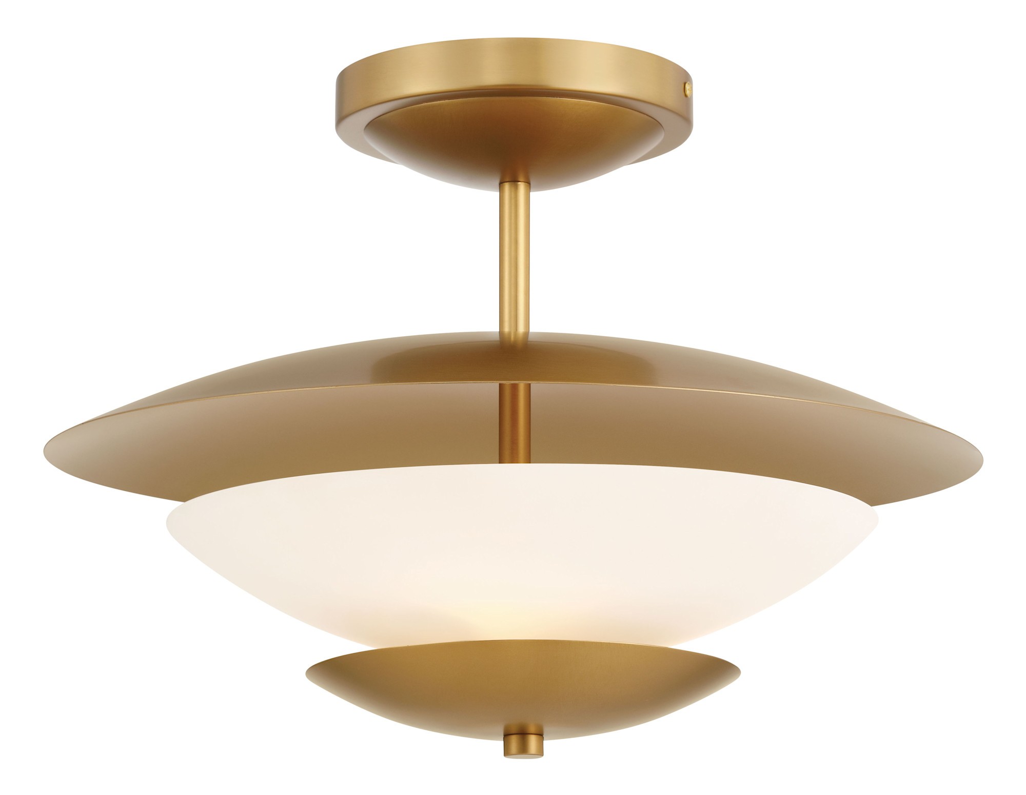 Minka Lavery 3943 Solara 3 Light 19  Wide Semi-Flush Ceiling Fixture - Brass