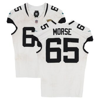 Mitch Morse Jacksonville Jaguars Game-Used #65 White Nike Jersey Vs. Tennessee Titans on December 8, 2024 thumbnail