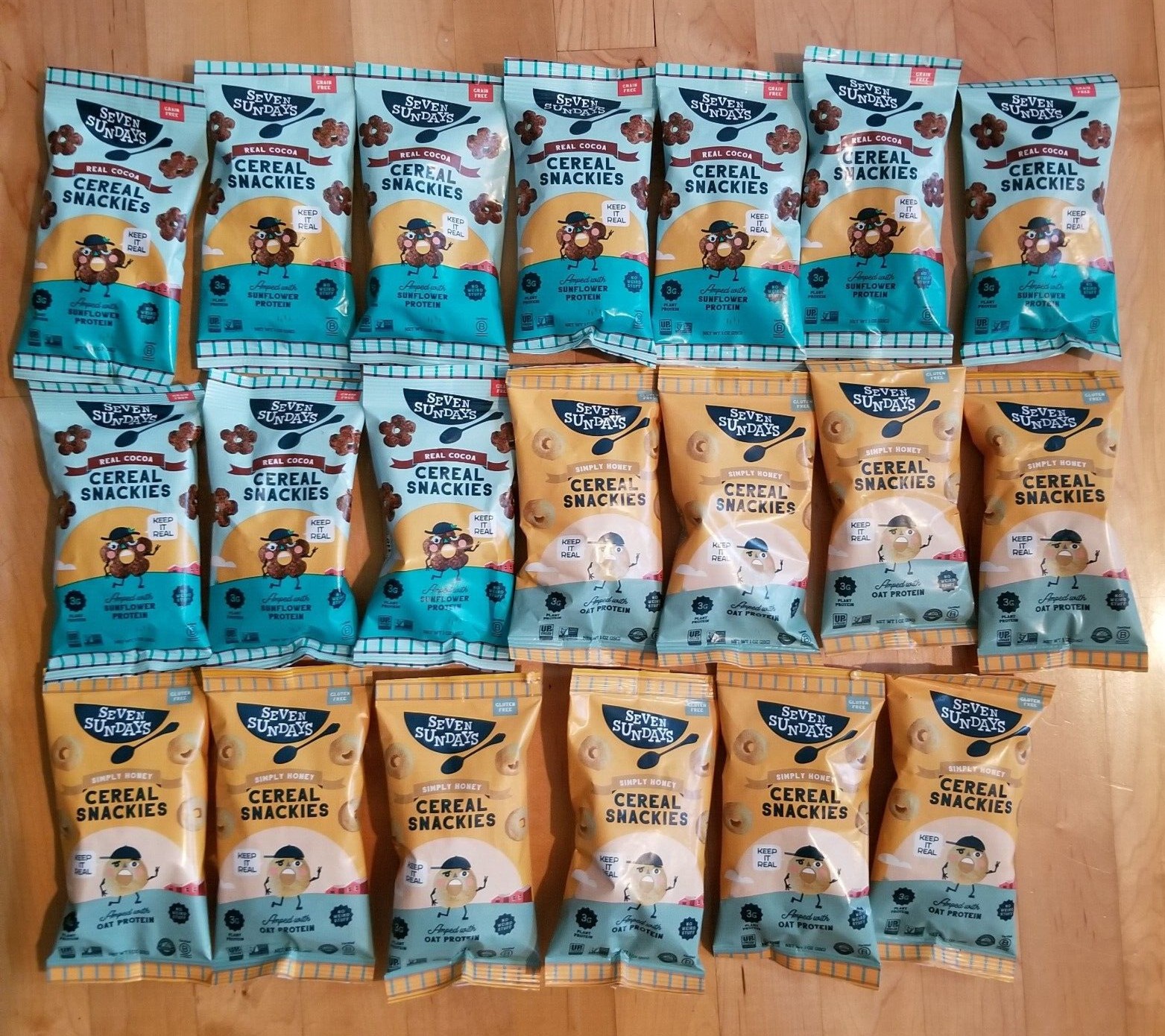 Seven Sundays Plant Protein Cereal Snackies 20-pack Real Cocoa & Simply Honey