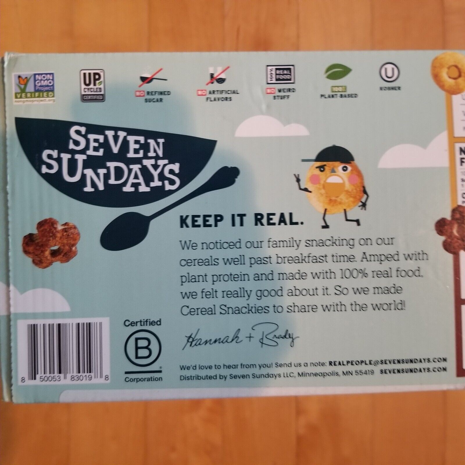 Seven Sundays Plant Protein Cereal Snackies 20-pack Real Cocoa & Simply Honey thumbnail