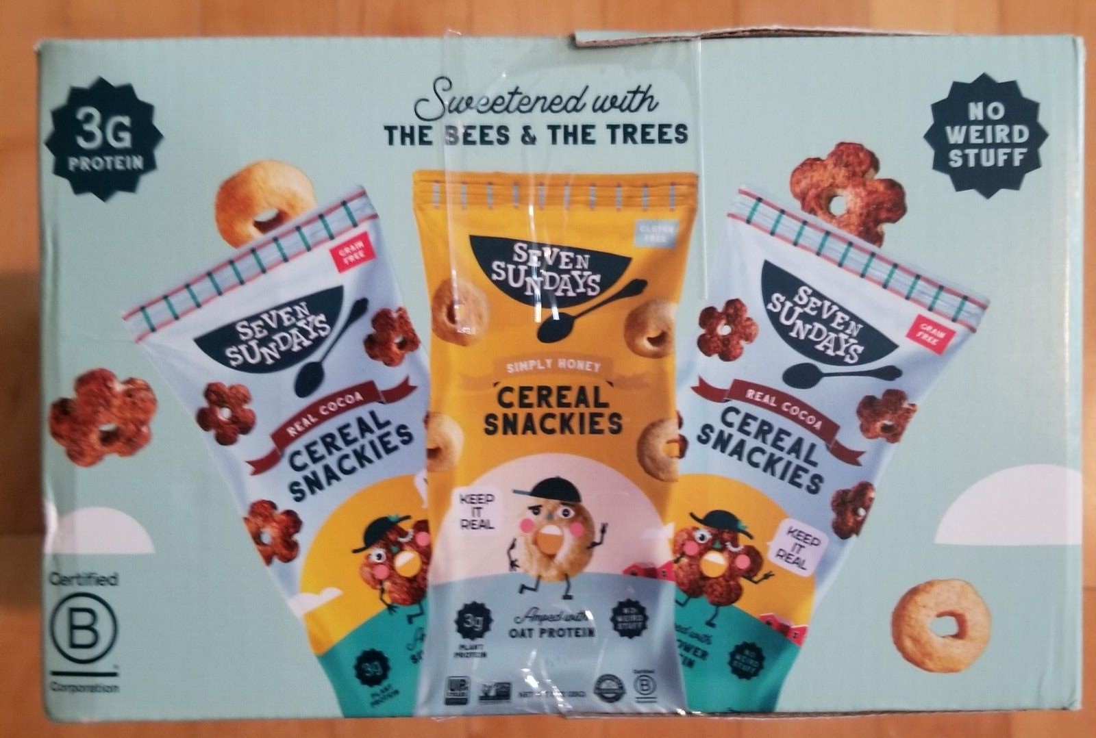 Seven Sundays Plant Protein Cereal Snackies 20-pack Real Cocoa & Simply Honey thumbnail