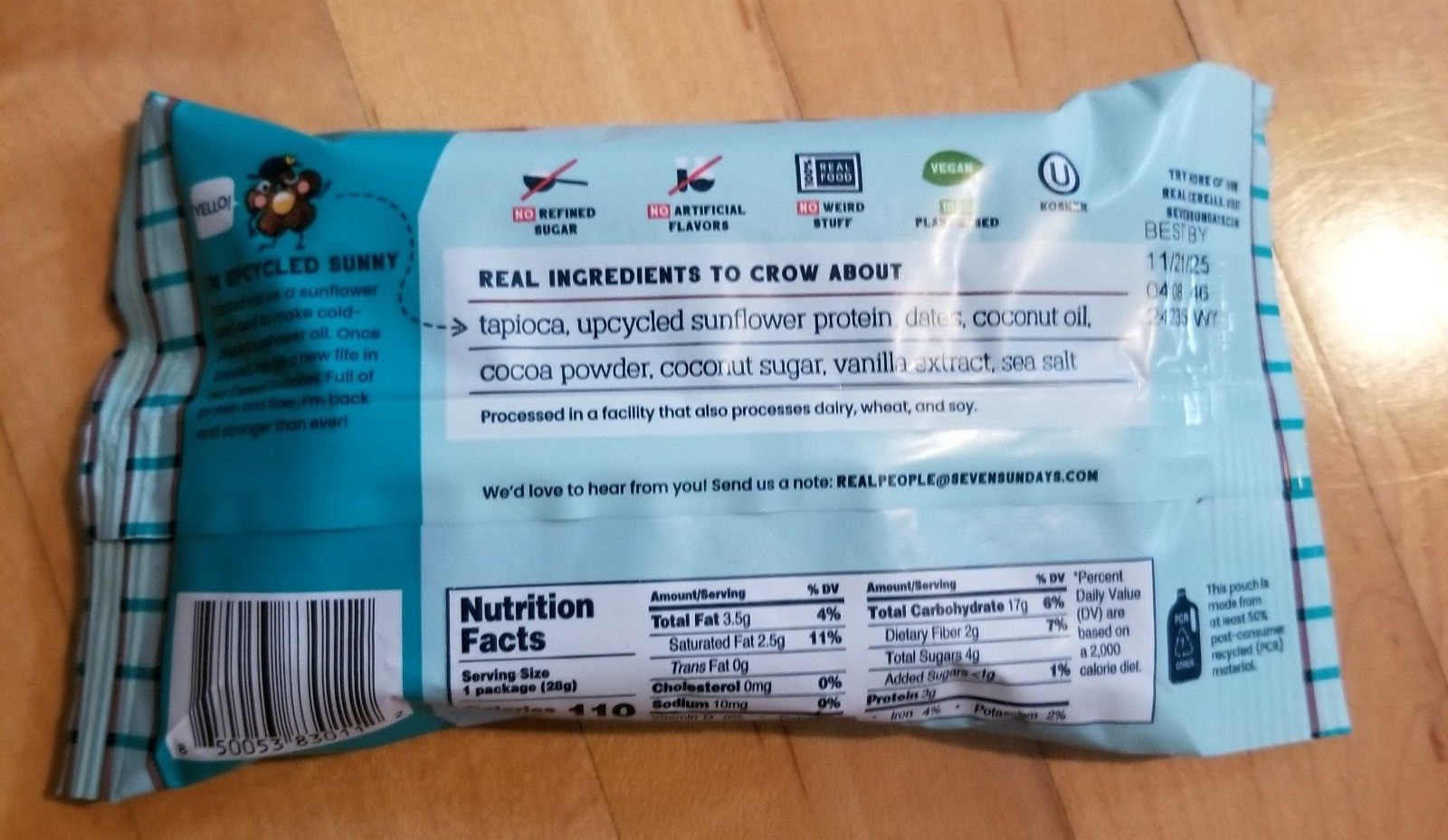 Seven Sundays Plant Protein Cereal Snackies 20-pack Real Cocoa & Simply Honey thumbnail