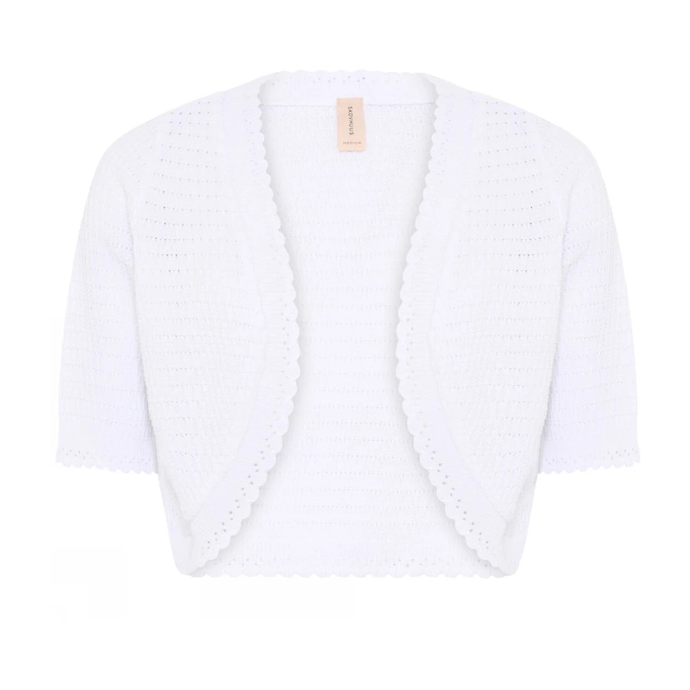 Skovhuus, Strik, Dame, Hvid, XL, Uld, Skovhuus 3439 Openwork Bolero White