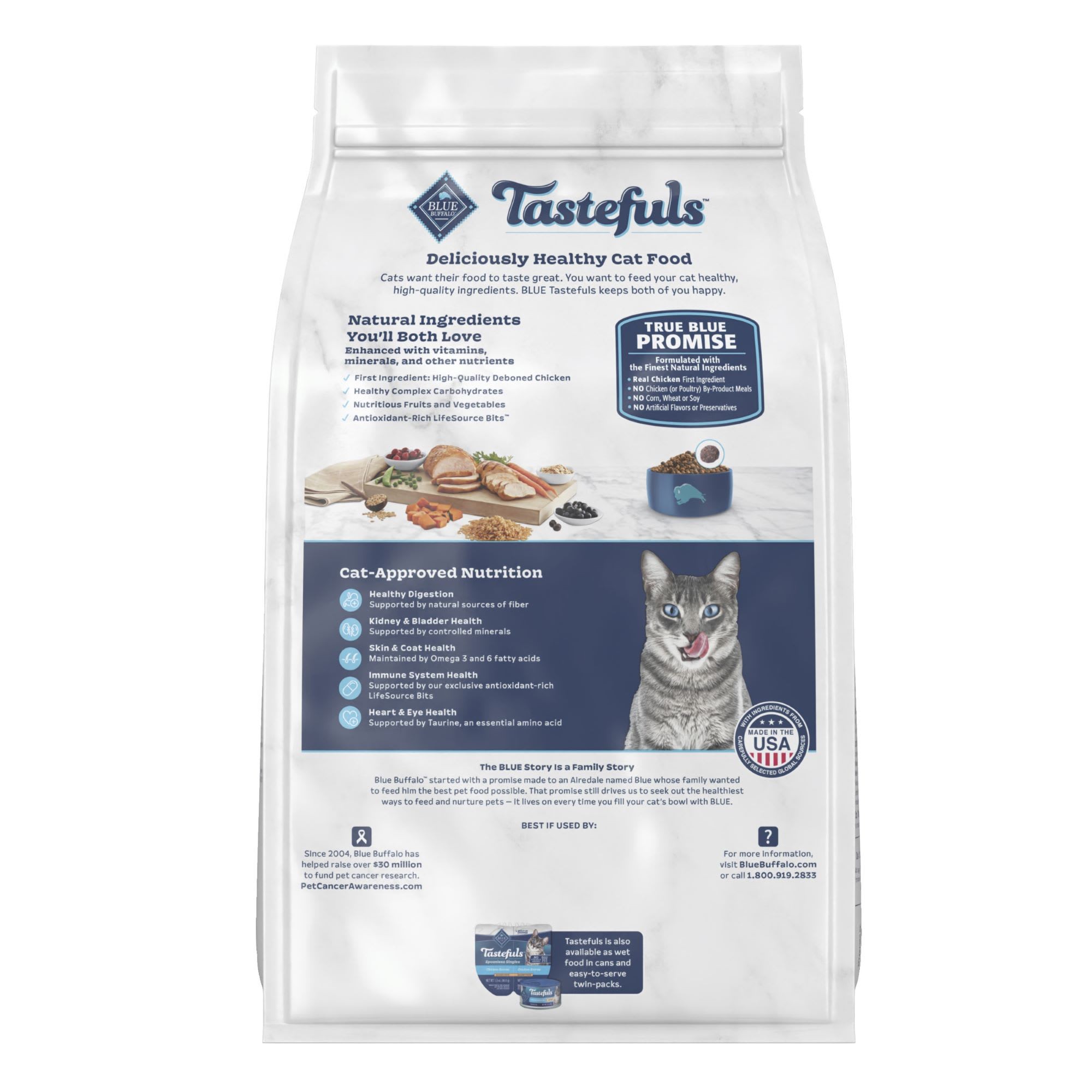 Blue Buffalo Tastefuls Multi-Protein Chicken & Turkey Recipe Adult Cat Dry Food, 3 Lbs thumbnail