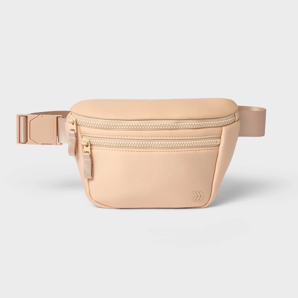 Faux Neoprene Fanny Pack - All in Motion™ Tan: Solid Recycled Polyester