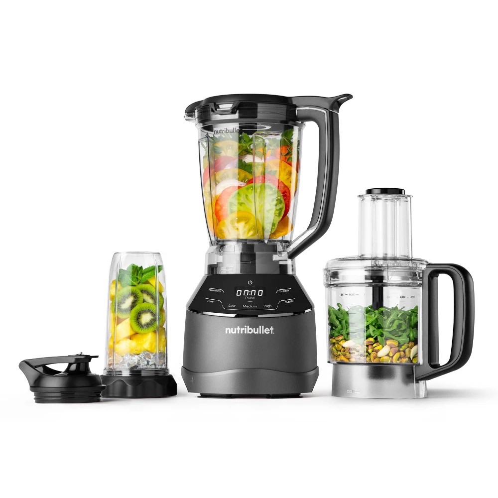NutriBullet Triple Prep System 3-in-1 Blender and 7-Cup Food Processor - Gunmetal Gray