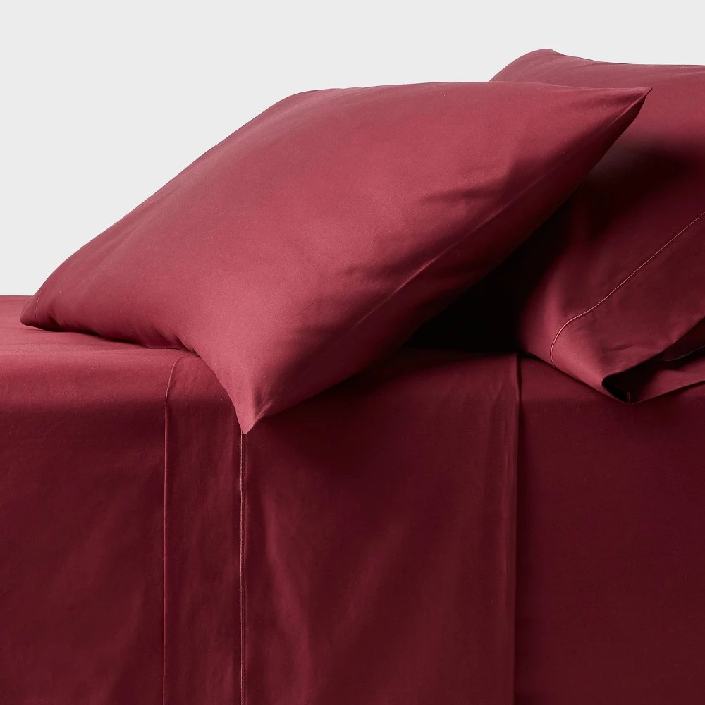California King 800 Thread Count 4pc Hotel Collection Sheet Set Single Baratta Wine Red - Threshold™