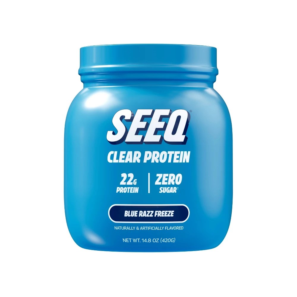 Seeq Clear Protein Powder - Blue Razz Freeze - Whey Protein Isolate - 15 Servings