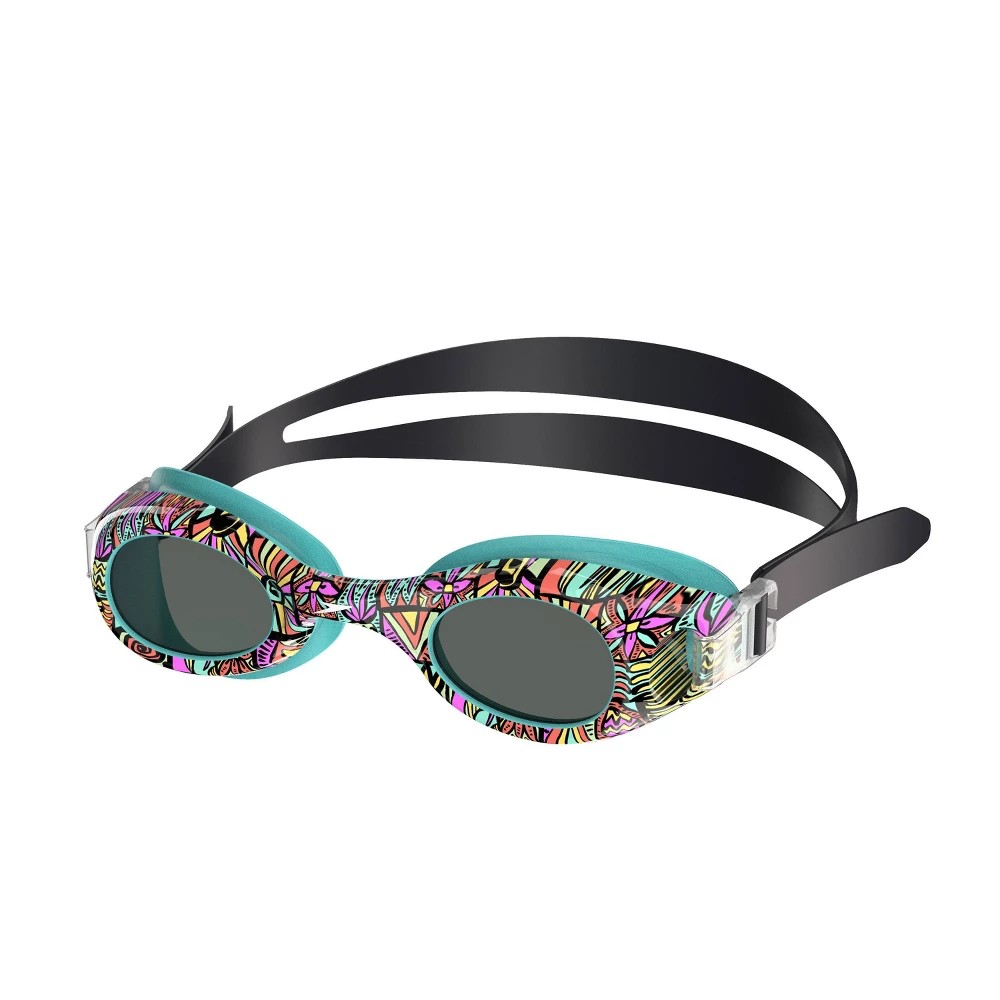 Speedo Kids' Glide Print Swim Goggles - Black Multi: Ages 3-6, Anti-Fog, Adjustable Strap