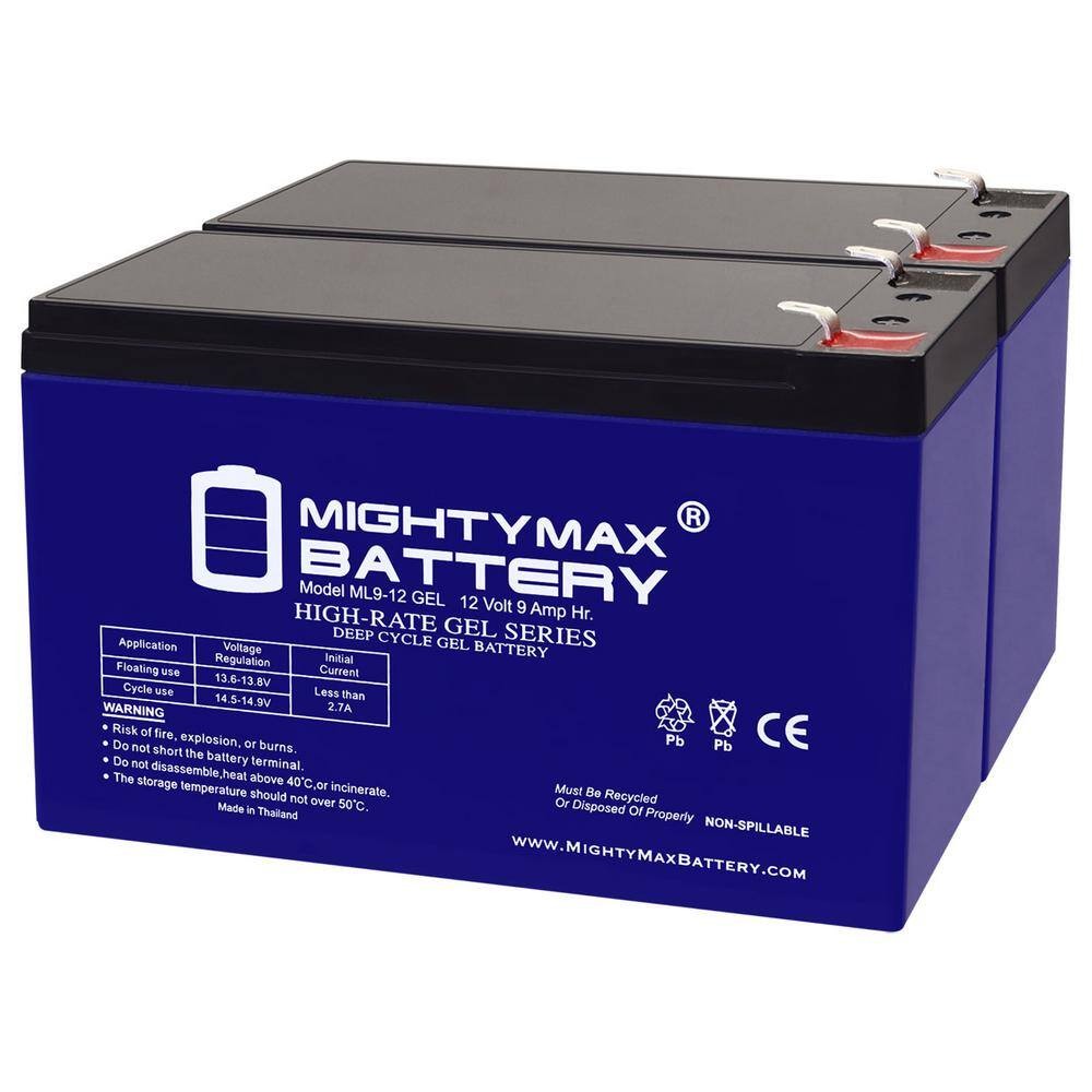 12-Volt 9AH GEL F2 Replacement Battery Compatible with CyberPower 1500 AVR-2 Pack
