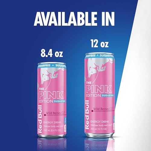 Red Bull Pink Edition Sugar Free Energy Drink, Wild Berries, 8.4 Fl. Oz., Case of 24 Cans, with 80mg Caffeine, Taurine & B Vitamins thumbnail