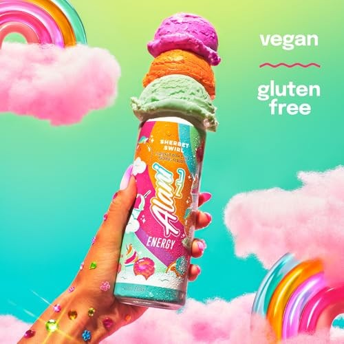 Alani Nu SHERBET SWIRL Sugar Free, Low Calorie Energy Drinks, 200mg Caffeine, Biotin B Vitamins, Zero Sugar, 10 Calories, 12 Fl Oz Cans, 12 Pack thumbnail