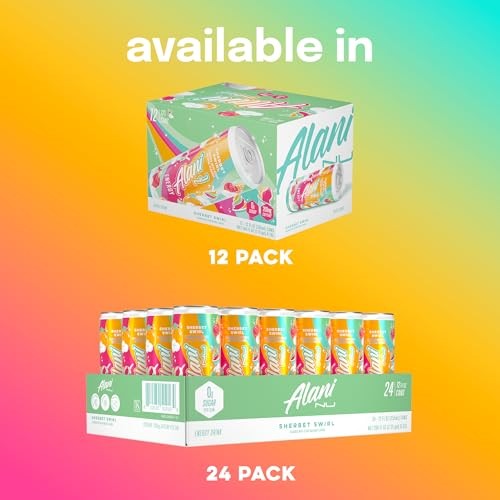 Alani Nu SHERBET SWIRL Sugar Free, Low Calorie Energy Drinks, 200mg Caffeine, Biotin B Vitamins, Zero Sugar, 10 Calories, 12 Fl Oz Cans, 12 Pack thumbnail