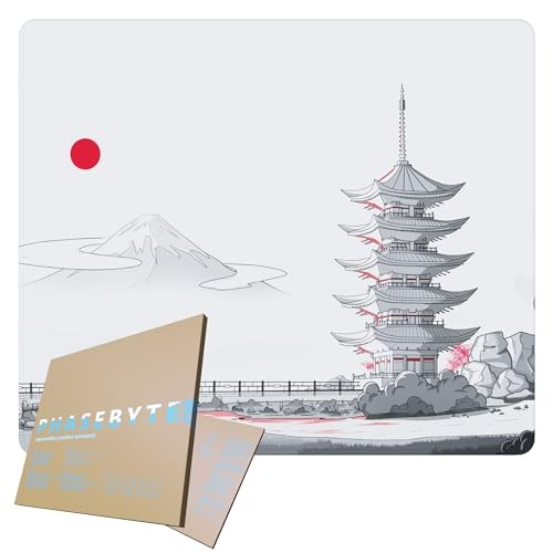 PhaseByte Pagoda Falls Extended Gaming Mouse Pad - Non-Slip Large Mouse Mat with Stitched Edges, Smooth Micro-Fiber Computer Desk Mat, Hand Washable G