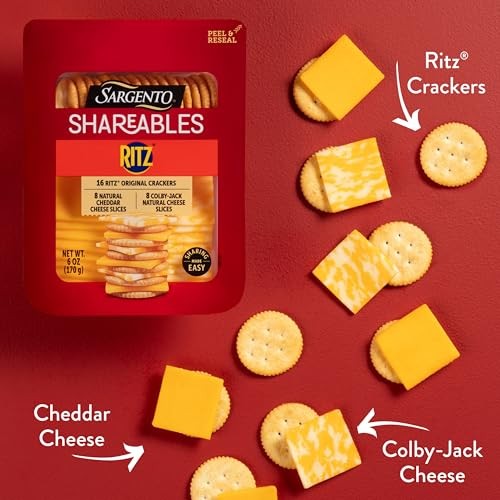 Sargento Shareables Natural Cheddar & Colby-Jack Sliced Cheese with Ritz Original Crackers Cheese Tray, 6 Oz. thumbnail