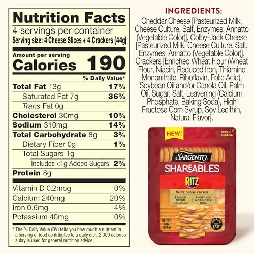 Sargento Shareables Natural Cheddar & Colby-Jack Sliced Cheese with Ritz Original Crackers Cheese Tray, 6 Oz. thumbnail