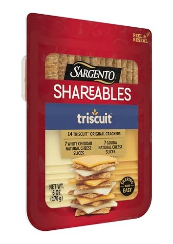 Sargento Shareables Natural White Cheddar & Gouda Sliced Cheese with Triscuit Original Crackers Cheese Tray, 6 Oz. thumbnail