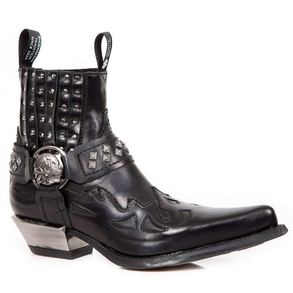 M.7950-S1 Ankle Boots Western Goth Skull Stud