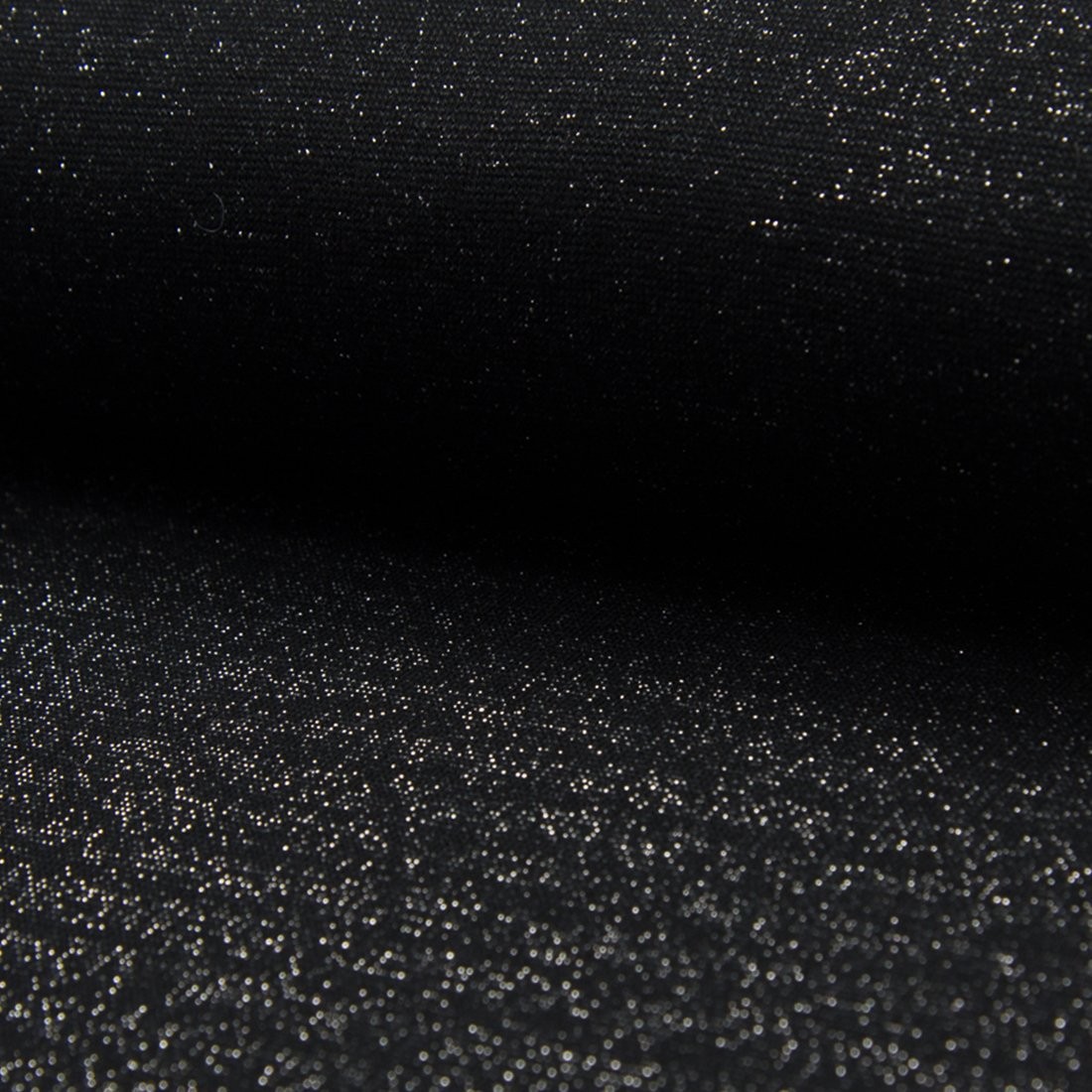Jersey Schlauchware Lurex Schwarz - 75% Baumwolle 20% Lurex 5% Elasthan - MT Stofferie