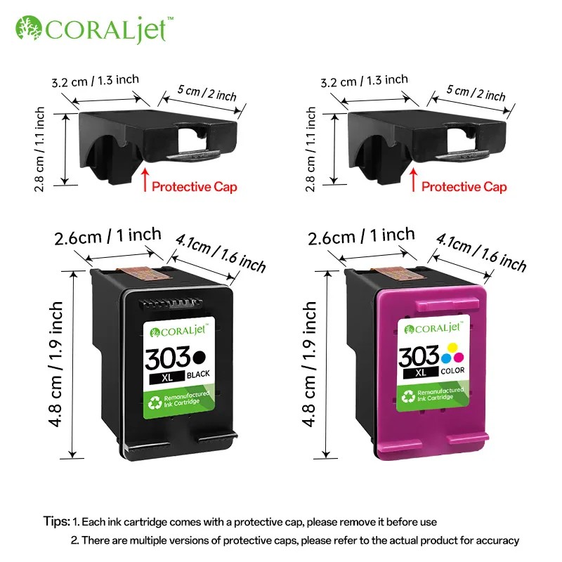 303 XL Ink Cartridge Compatible for 6220 6222 6230 6232 6252 7100 7120 7130 7134 7155 7158 7164 7800 thumbnail