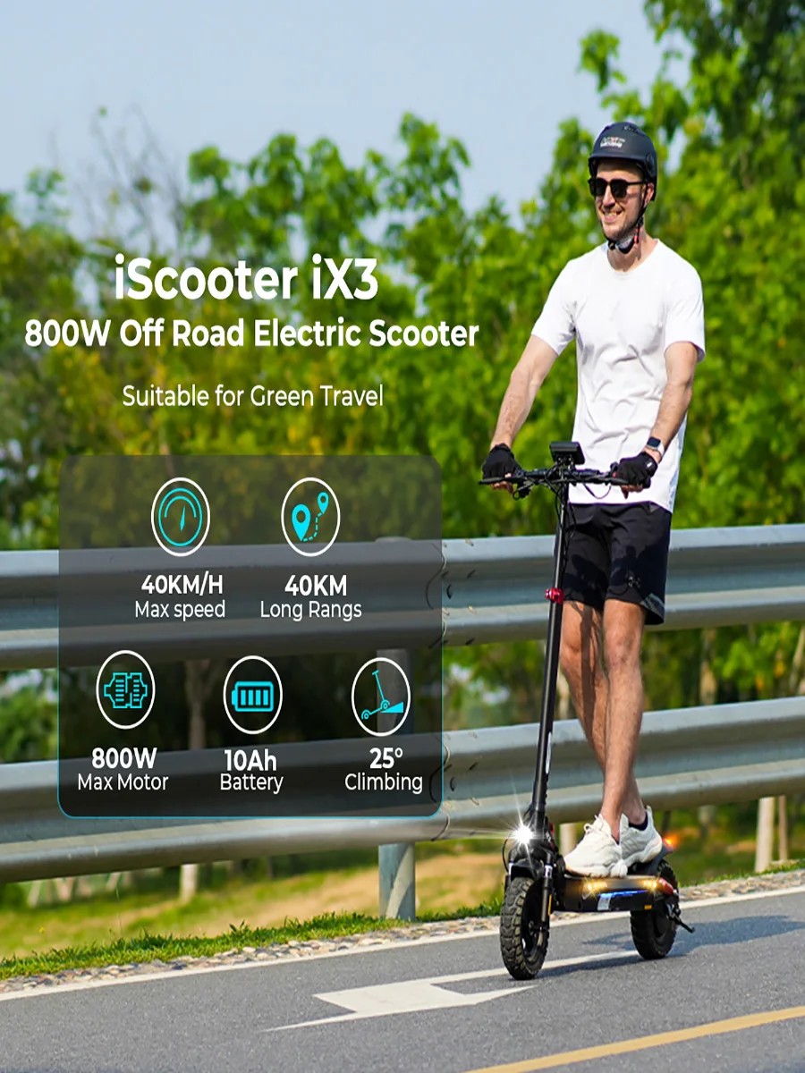IScooter-patinete Eléctrico Plegable IX3, 48V, 10Ah, 800W, Rango De 30-40km, Velocidad De 40 Km/h, thumbnail