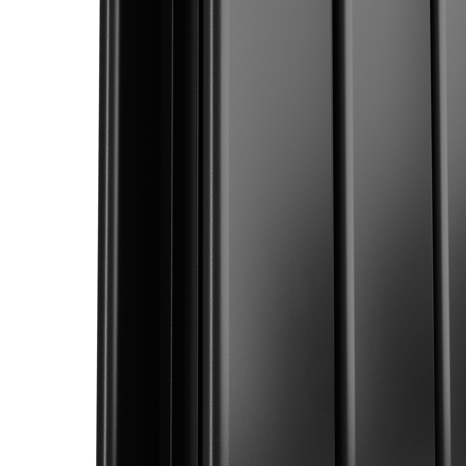 Eco Eleganza Midnight Black Horizontal Flat Designer Aluminium Radiator 600x1200mm Double Panel 4890 BTU thumbnail