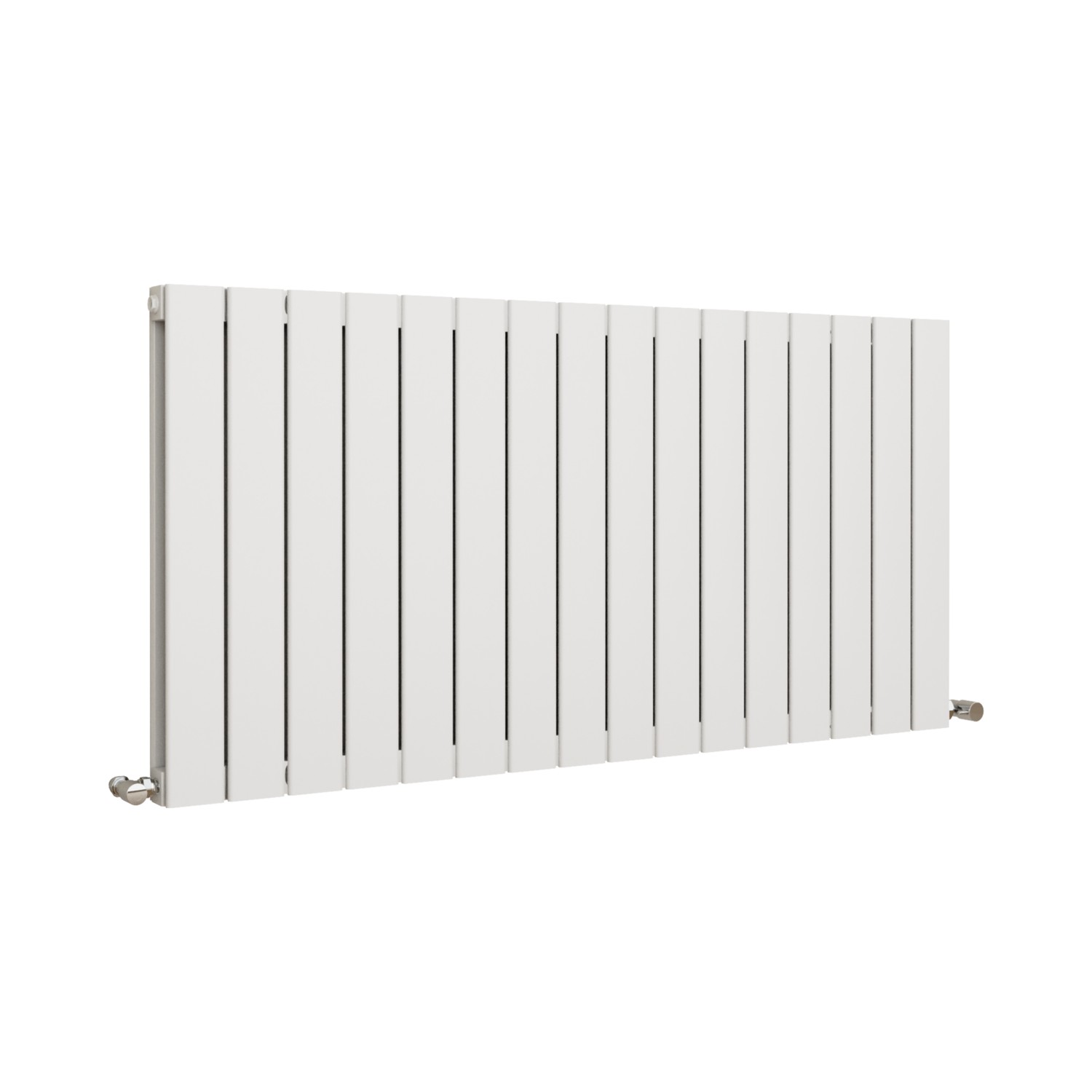 Eco Eleganza White Horizontal Flat Designer Aluminium Radiator 600x1200mm Double Panel 4890 BTU thumbnail