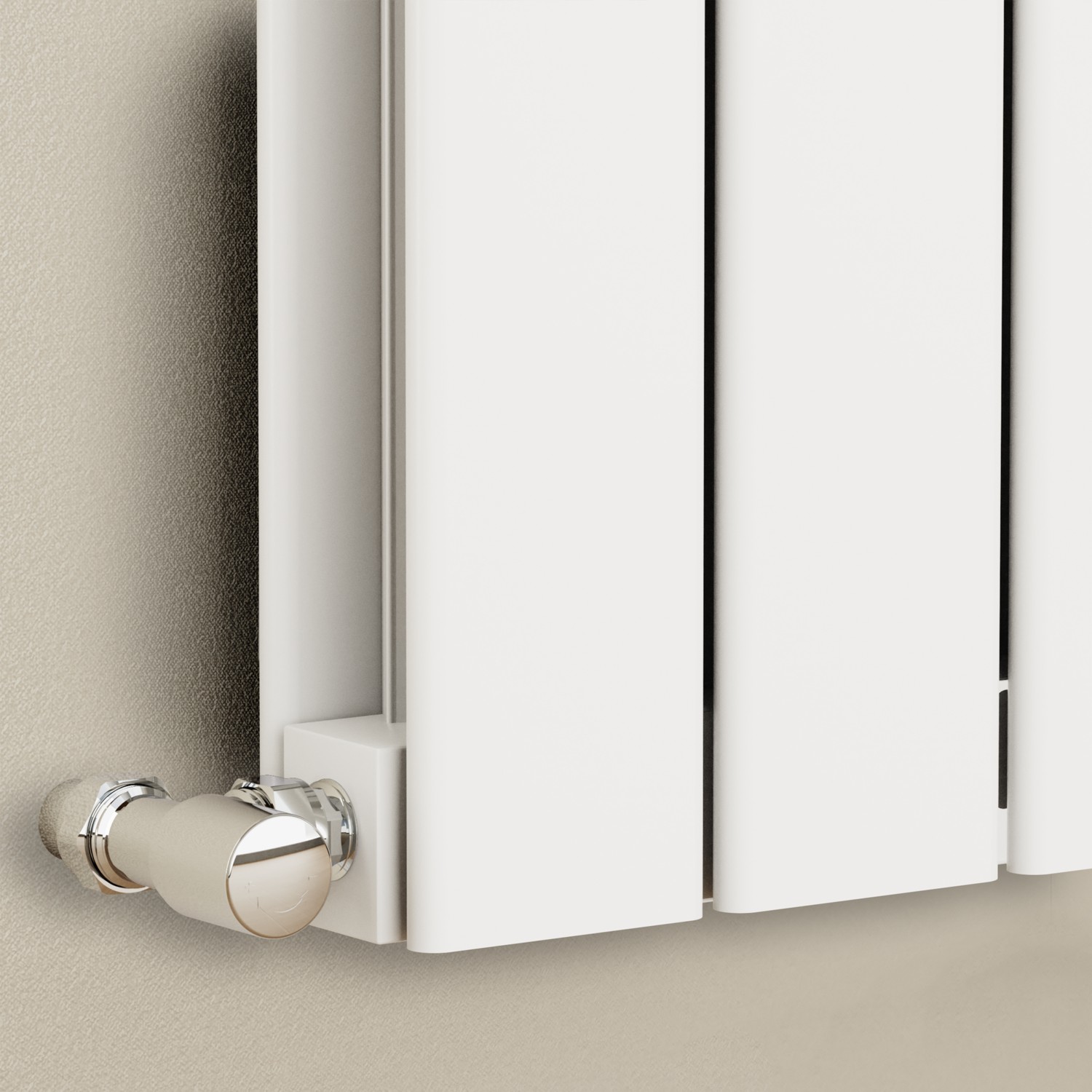 Eco Eleganza White Horizontal Flat Designer Aluminium Radiator 600x1200mm Double Panel 4890 BTU thumbnail