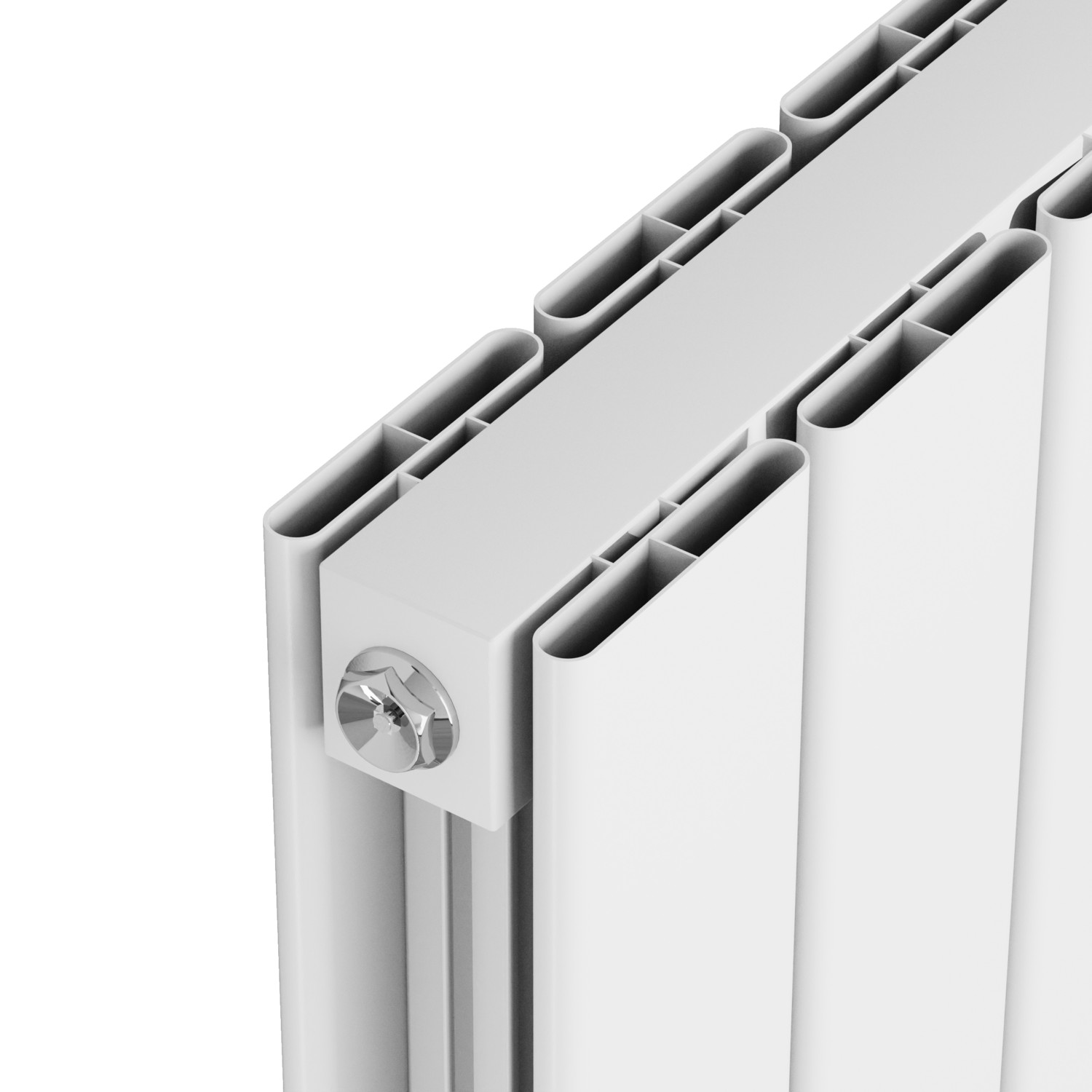 Eco Eleganza White Horizontal Flat Designer Aluminium Radiator 600x1200mm Double Panel 4890 BTU thumbnail