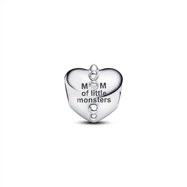 Pandora Mum's Little Monsters Heart Charm - Sterling Silver / Mixed Stone / Black thumbnail