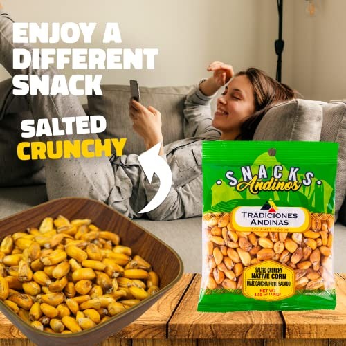 Tradiciones Andinas Salted Crunchy Native Corn 4.59 Oz - Maiz Cancha Snack Salty Fried, Frito Crujiente Y Salado, Golosinas Saladitas Peruanas, Peruvi thumbnail