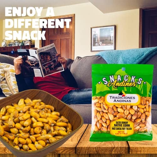 Tradiciones Andinas Salted Crunchy Native Corn 4.59 Oz - Maiz Cancha Snack Salty Fried, Frito Crujiente Y Salado, Golosinas Saladitas Peruanas, Peruvi thumbnail
