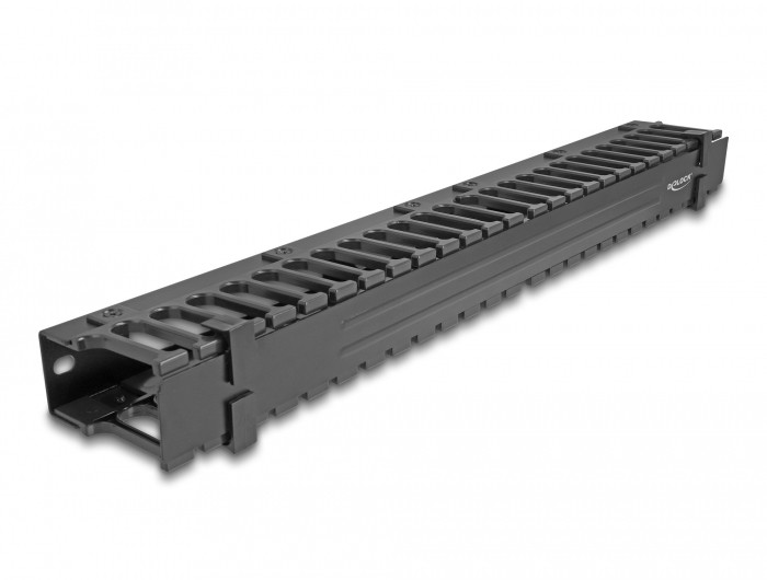 DeLOCK 19 Cable Management Routing Panel with 3 Openings 1U Black