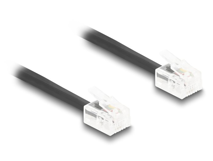DeLOCK 90202 Telephone Cable 2 M Black
