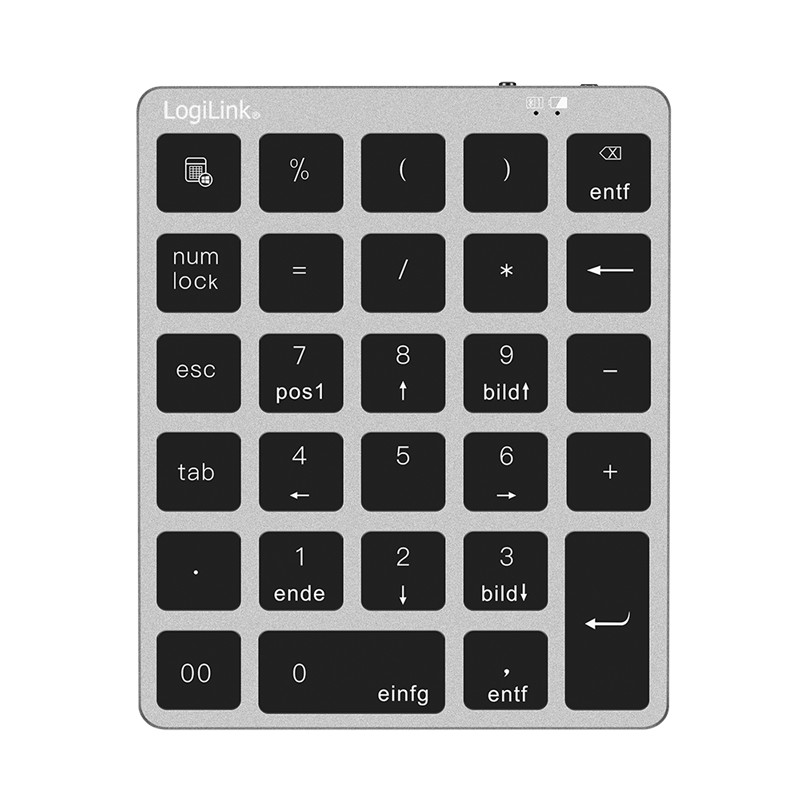 LogiLink ID0212 Numeric Keypad Laptop/PC Bluetooth Grey
