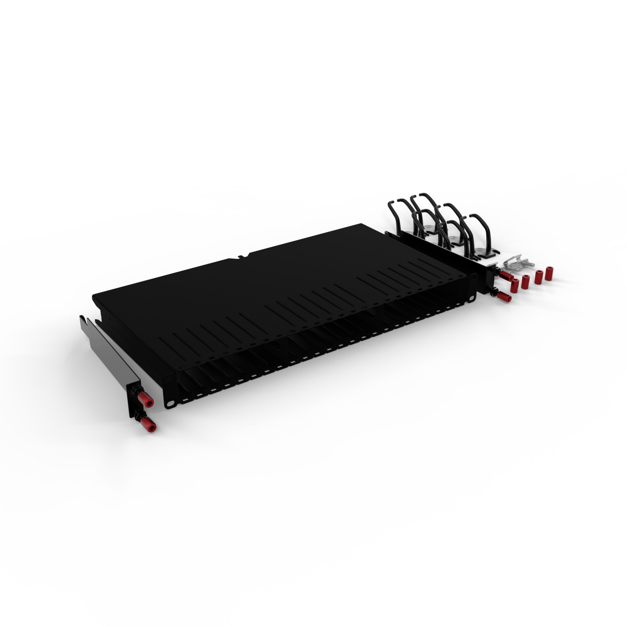 Patchbox. One Frame to Support up to 24x Patchbox Cassettes or Blind Panels Includes 3x Patchcatch Pairs 1x /Dev/Mount Pair and 1x Mounting Rail Pair