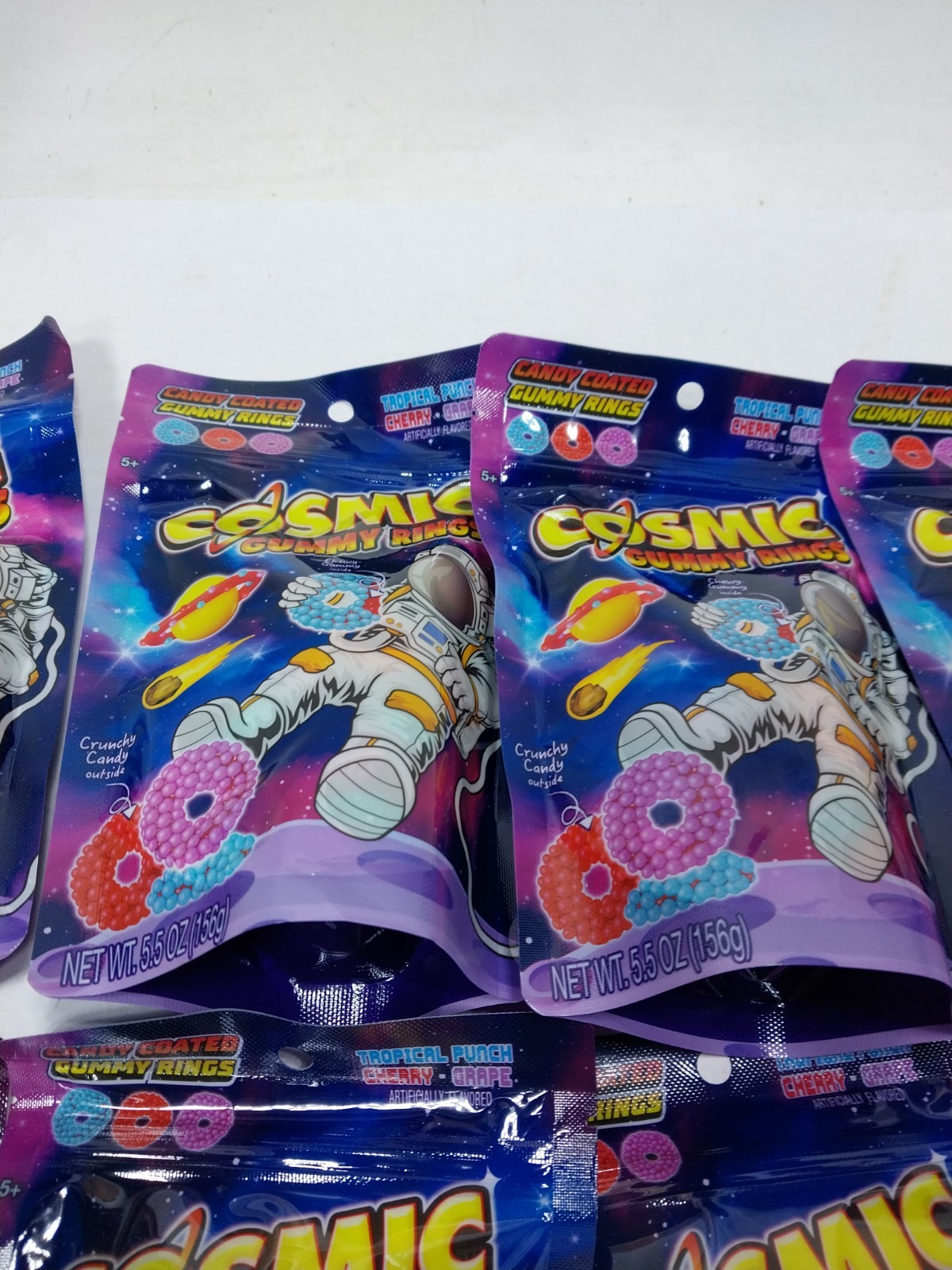 Cosmic Gummy Rings. Blue Rasp., Watermelon, Green Apple. 8ct Case. thumbnail