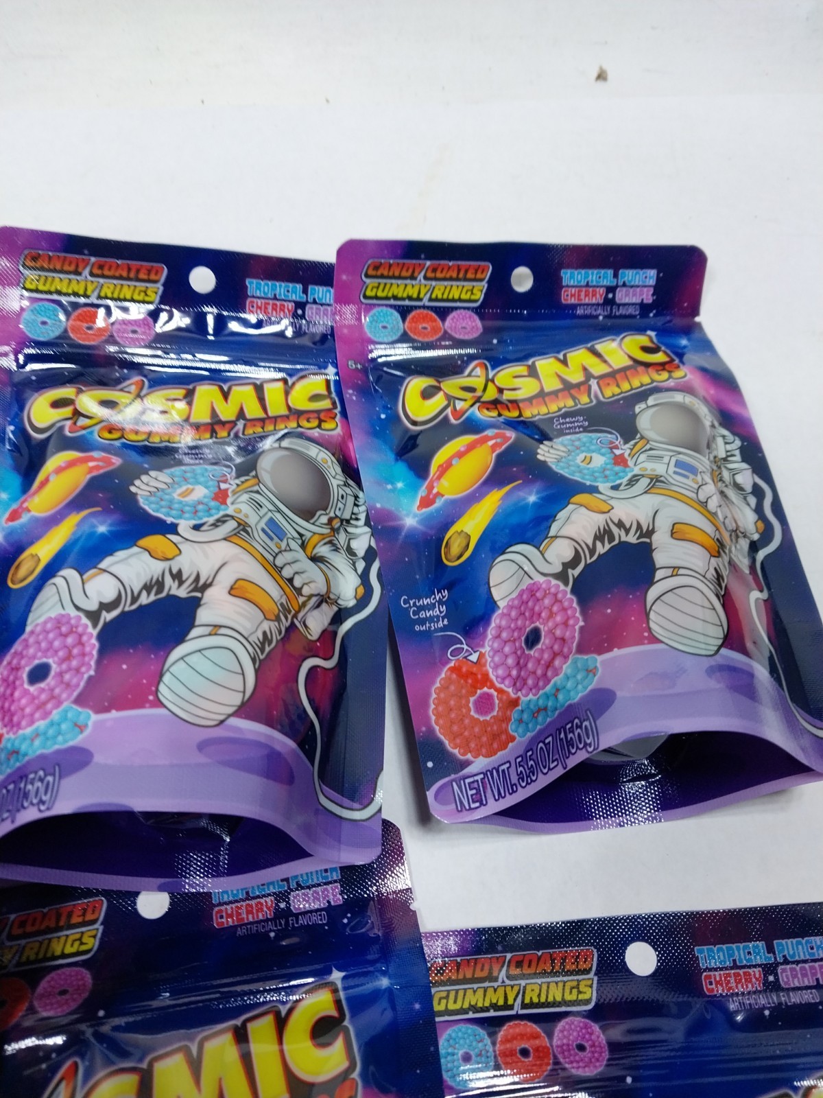 Cosmic Gummy Rings. Blue Rasp., Watermelon, Green Apple. 8ct Case. thumbnail