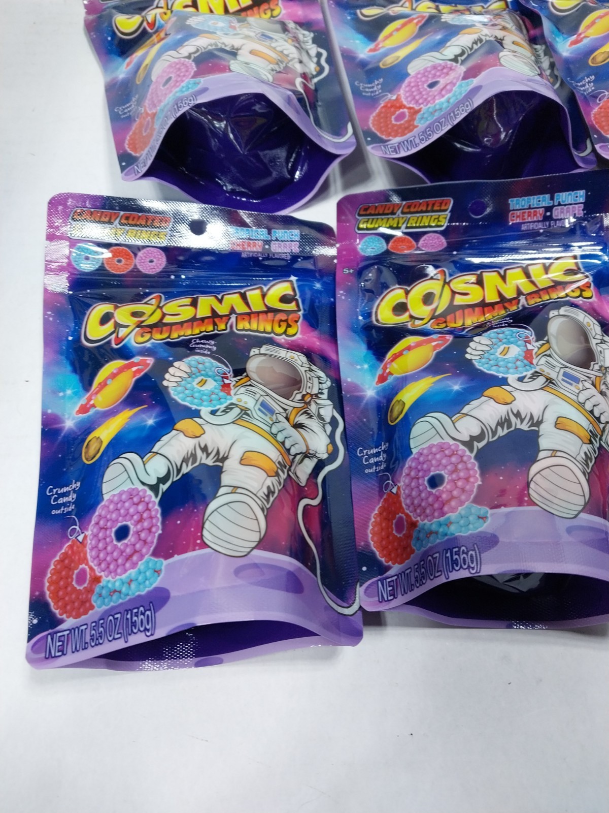 Cosmic Gummy Rings. Blue Rasp., Watermelon, Green Apple. 8ct Case. thumbnail