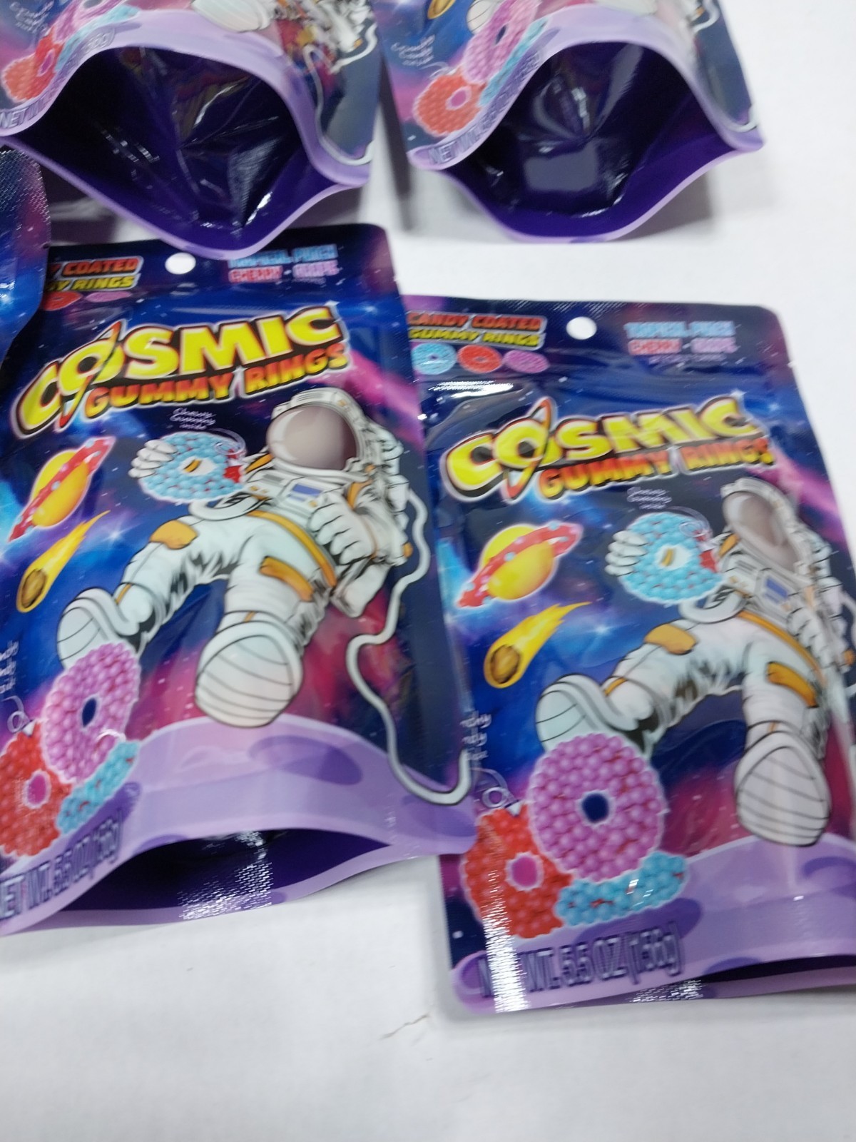 Cosmic Gummy Rings. Blue Rasp., Watermelon, Green Apple. 8ct Case. thumbnail