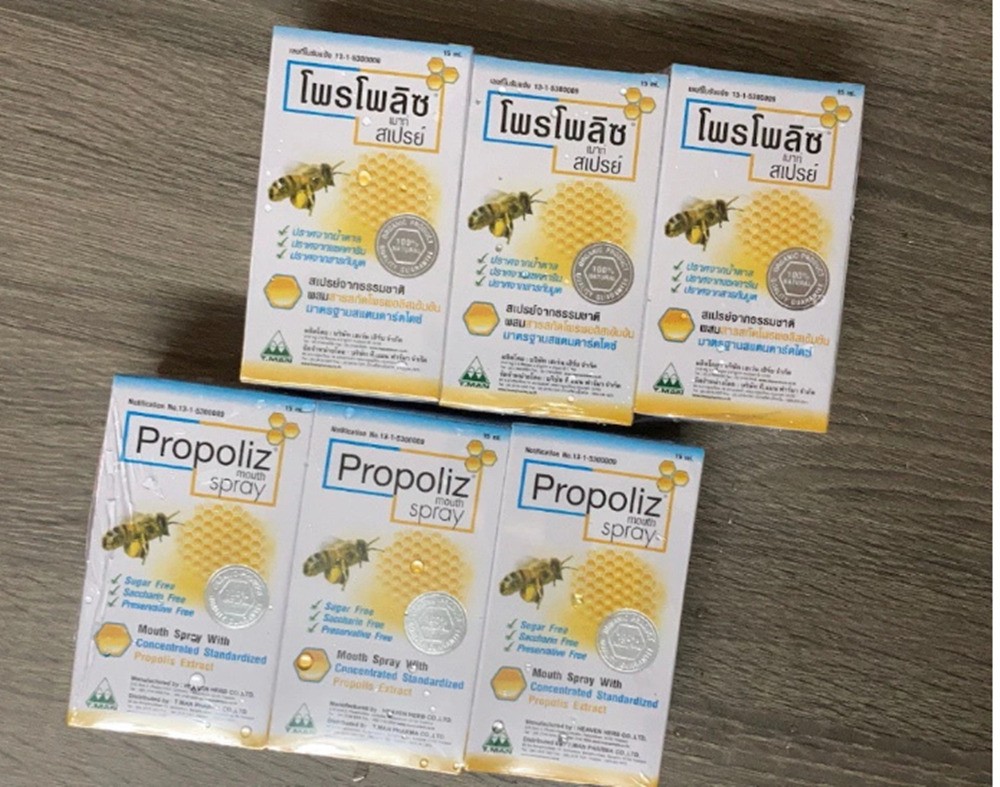 6X Propoliz Mouth Spray Natural Brazilian Green Propolis Honey Menthol 15ml New thumbnail