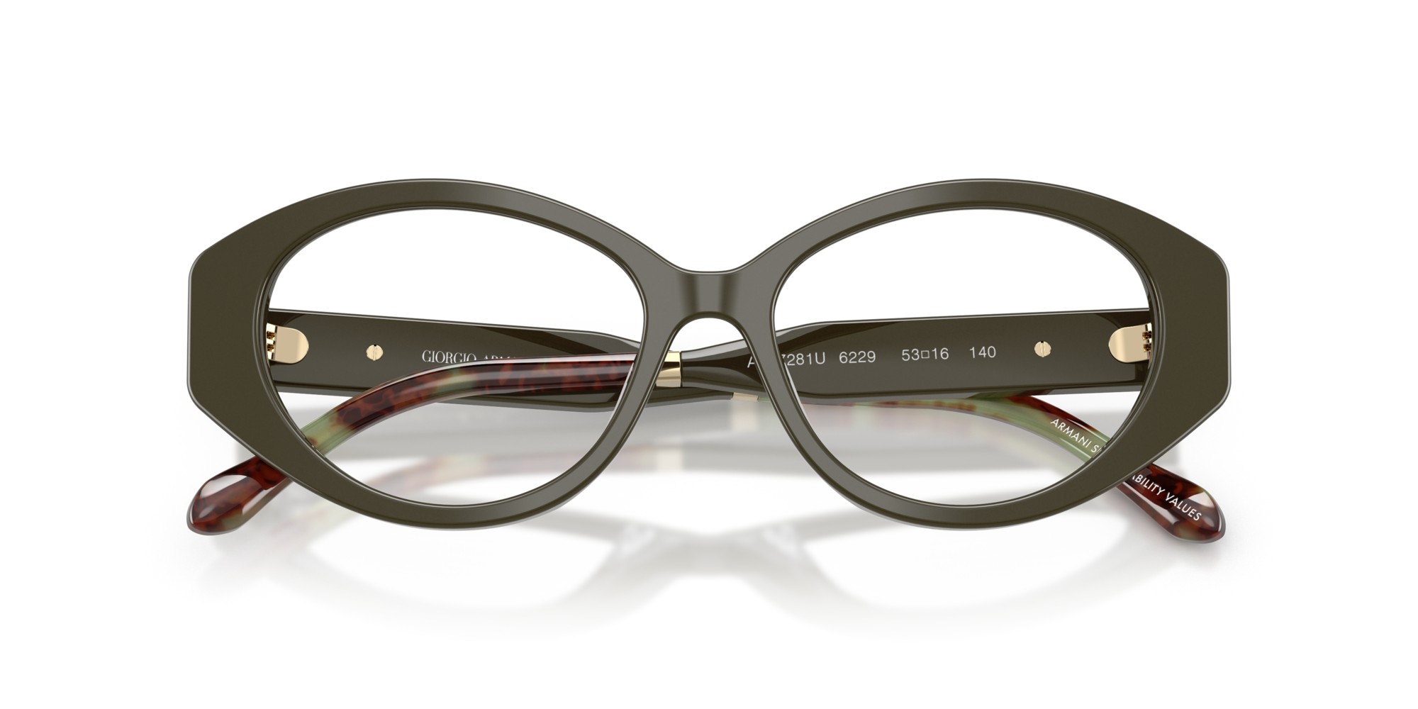 Giorgio Armani Woman AR7281U  6229 Optical Frames Acetate Green Transparent Round Normal thumbnail