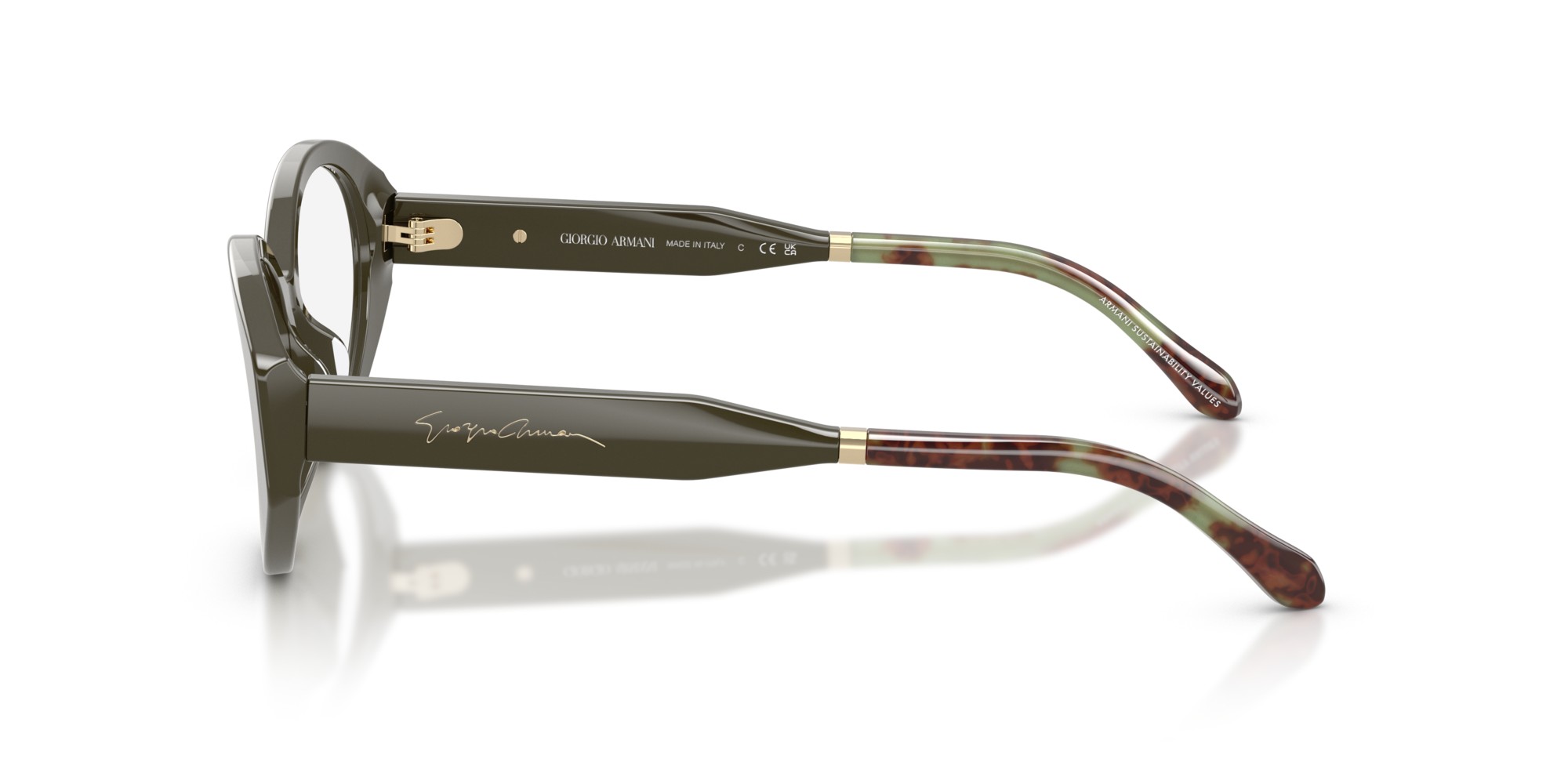 Giorgio Armani Woman AR7281U  6229 Optical Frames Acetate Green Transparent Round Normal thumbnail