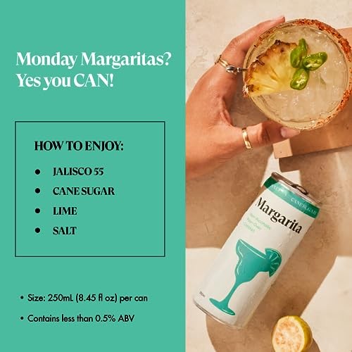 SPIRITLESS Margarita, Non-Alcoholic Pour-Over Cans, Ready to Drink or Mocktail & Cocktail Mixer, Vegan, 80 Calories, 8.45 Fl Oz Cans (4 Pack) thumbnail