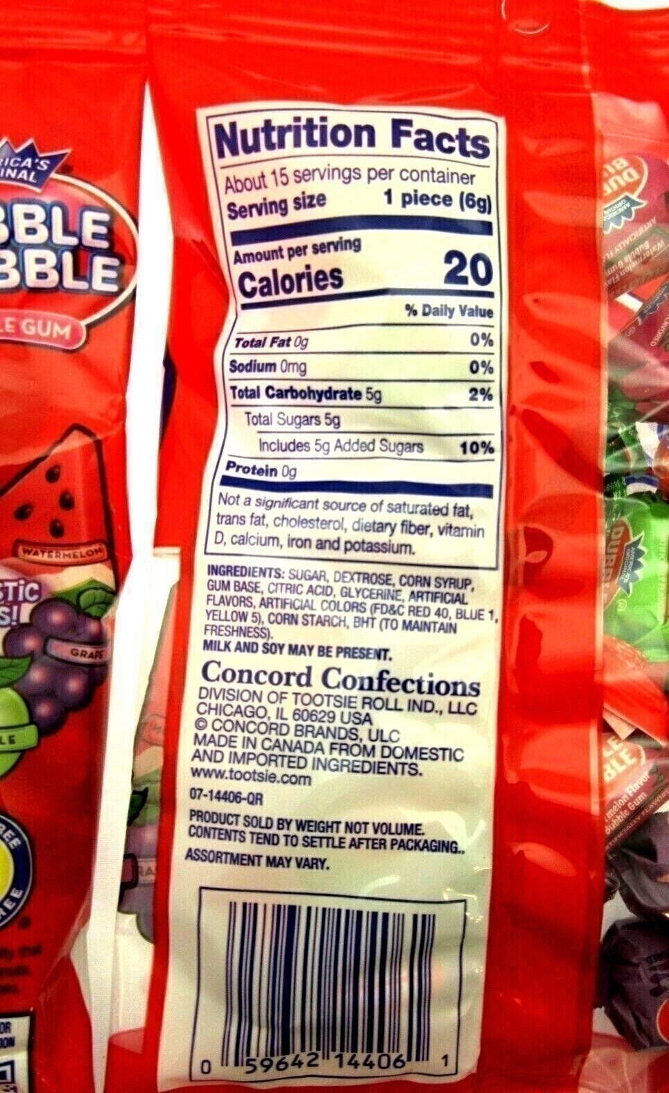 Dubble Bubble 3 Flavor Fruit Mix Double Bubble Gum Chewing Two 3.3oz Bags thumbnail