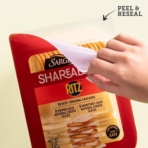 Sargento Shareables Pepper Jack & Monterey Jack Sliced Cheese with Ritz Original Crackers Cheese Tray, 6 Oz. thumbnail