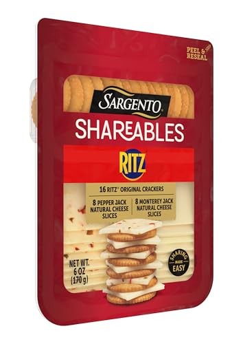 Sargento Shareables Pepper Jack & Monterey Jack Sliced Cheese with Ritz Original Crackers Cheese Tray, 6 Oz. thumbnail