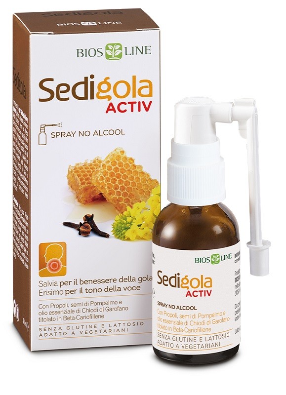 Bios Line Apix Propoli - Sedigola Activ Spray No Alcool, 30ml